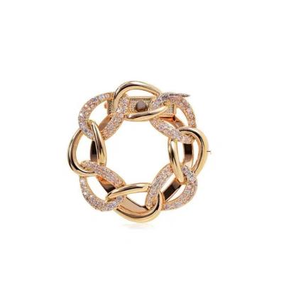 China Daily Life High Quality Gold Plated Simple Brooch Ladies Jewelry Part Jewelry Brooch Gift Wholesale New Products Direct Selling for sale