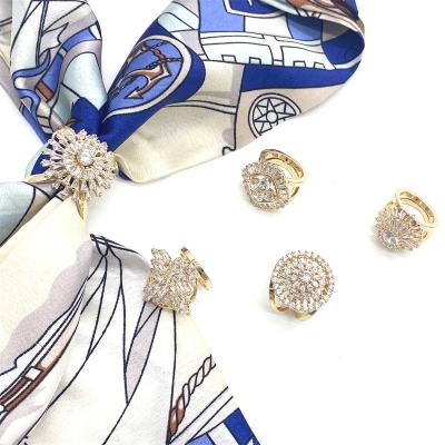 China European and American scarf diamond fashion brooch pin jewelry new buckle silk women's daily life jewelry for sale