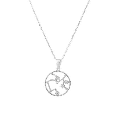 China Vintage American and European Silver 12 Zodiac Necklace Charming Sagittarius Pendant Classic Fancy Necklace for Men and Women for sale