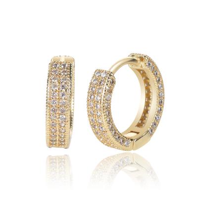 China CLASSIC 2N1 Huggie Earrings With Cubic Zircon Hip Hop Jewelry For Unisex Party Daily Wear for sale