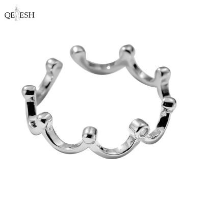 China Viable Qetesh Mood Initial Ring S925 Sterling Silver Design Sense Crown Ring Student Trendy Open Adjustable for sale