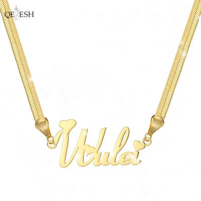 China Qetesh Manufacturer Best Quality Heart Viable Pendants Personalized Necklace Stainless Steel Jewelry Fashion Necklaces for sale