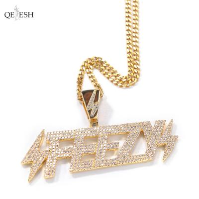 China Best Quality Lightning Feezy Viable Letter Manufacturer Qetesh Alphabet Snake Pendant Necklace For Men for sale