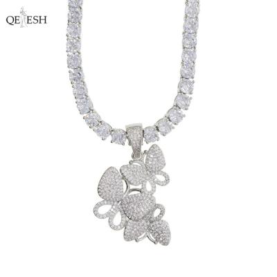 China Viable Qetesh three butterflies and Diamond Necklace Butterfly Necklace Jewelry women combine necklace for sale