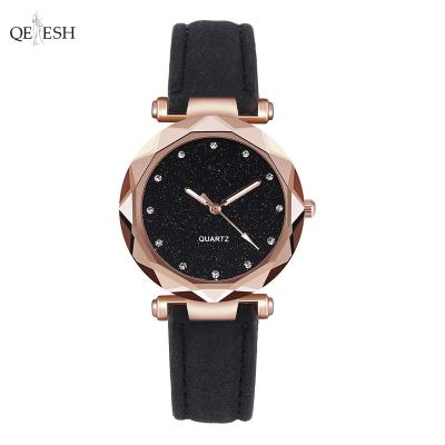 China Qetesh Luxury Fashion DIVER Quartz Wrist Watch Silver Pink Rhinestone Face Ladies Watch Two Piece Set Matte Leather Strap Ladies Watch for sale