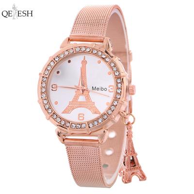 China Lady Alloy Manufacturers Direct Sale Qetesh Iron Watches Tour Chronograph Quartz Luxury Women's Pendant Watch for sale