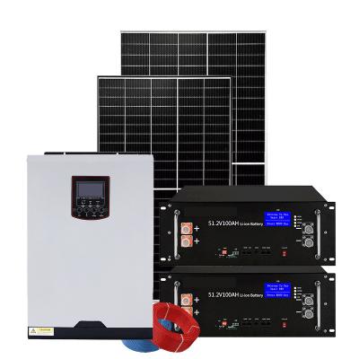 China Luxury Easy Installation Customized 5kw Off Grid Solar Enetgy Home Lightweight Solar System Kit for sale