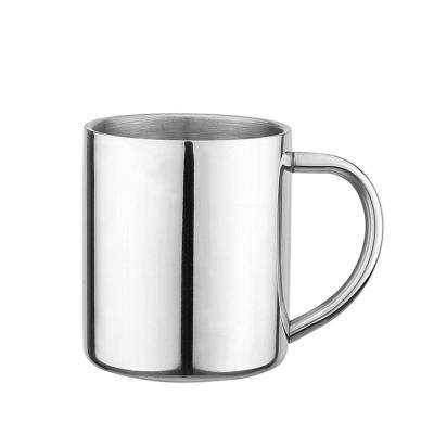 China 200ml 300ml Sustainable Stainless Steel Double Wall Heat Resistant Coffee Mug With Handle for sale