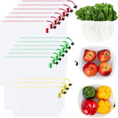 China Eco Friendly Reusable Storage Mesh Bag 3 Sizes Vegetable Fruit Storage Bag for sale