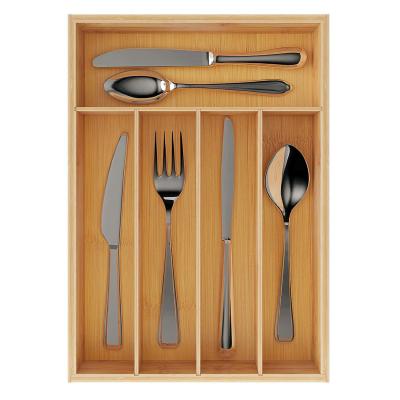 China Modern Bamboo Utensil Cutlery Silverware Drawer Organizer for Kitchen for sale