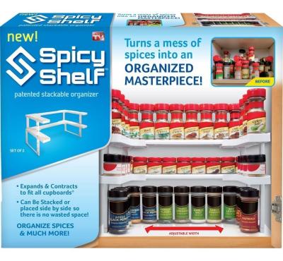 China Spicy Spicy Stackable Shelf Spice Rack Cabinet Organizer Sustainable Kitchen for sale