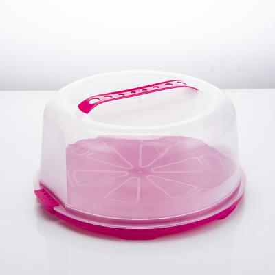 China Sustainable Round Plastic Cupcake Container Transport Box Bread Butter Carrier for sale