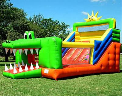 China Outdoor Inflatable Crocodile PVC Bouncy Slide Bouncer Inflatable Slide for sale