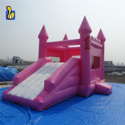 China Commercial Grade Princess Castle Inflatable Pink Combo Bouncer With Slide for sale