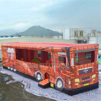 China High quality PVC inflatable fire truck, outdoor inflatable bouncers for sale for sale