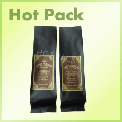 China Black Printing Ziplock Mylar Packaging Coffee Bags , Brown Paper Custom Coffee Bags for sale