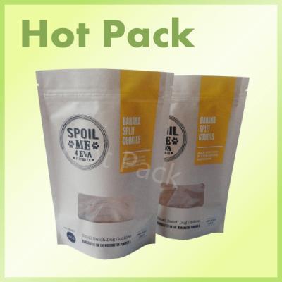 China Kraft Paker Contract Pet Food Product Packaging Bag With Window And Zipper for sale