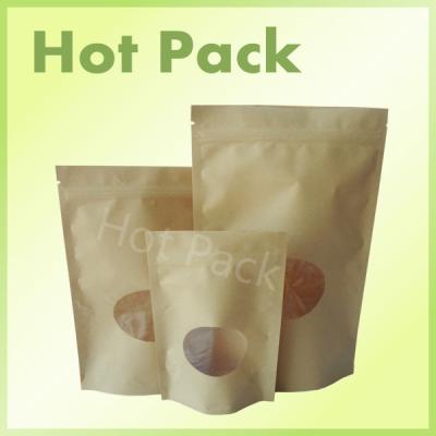 China Different Size Stand Up Plastic Pouches With Oval Window For Food Packaging for sale