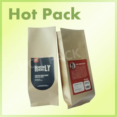 China Custom Printed Kraft Paper Side Gusseted Coffee Bags Moisture Barrier Heat Seal for sale