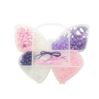 China Solid Color Beads Customization Butterfly Shape Box Head Chain Diy Bead Making Kit Jewelry For Girls for sale