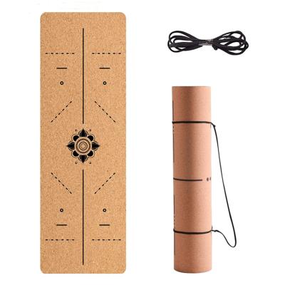 China Hot Yoga Pilate Fast Delivery Yoga Tape Cork Tape Yoga Mat Anti-Slip Cork Tape Yoga Mat Custom Printed Logo Cork Tape Yoga for sale