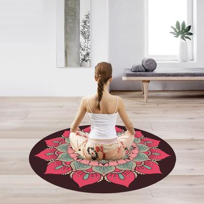 China Eco-Friendly Natural Yoga Mat Custom Extra Large Yoga Mat Pu Rubber Cork Yoga Mat Circle Pu Round Hot Yoga Pilate Yoga Mat for sale