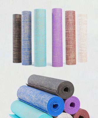 China High Quality Eco-Friendly Wholesale Hot Selling Custom Made Yoga Mat Non Slip Linen 6mm Jute Hemp Yoga Mats for sale