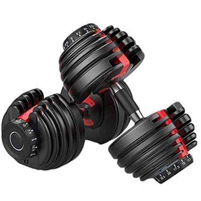 China Detachable 40kg Adjustable Dumbbells With Rack Wholesale Cheap Dumbbell Custom 50kg Adjustable Dumbbell for sale