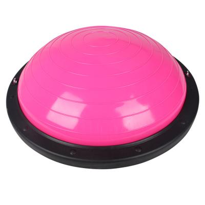 China Factory Price Half Pilates Fitness JumpingTrainer PVC Exercise 58cm Diameter Durable Anti-burst And Balance Round Yoga Ball for sale