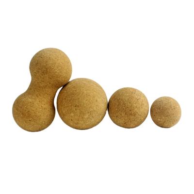 China Hot-selling Eco-friendly Logo Custom Natural Cork Yoga Mat Eco-friendly Cork Massage Ball Set With Cork Material for sale