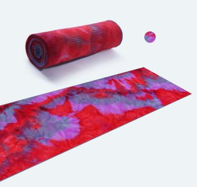 China yoga mat; Cheap Sweat-absorbent Top Exercise Mats Non Slip Yoga Towel With Silicone Stitch for sale