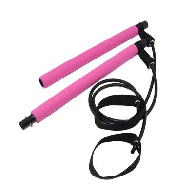 China Portable Adjustable Pilates Stick Yoga Exercise Training Equipment Exercise Pilates Stick Bar Kit with Resistance Band for sale