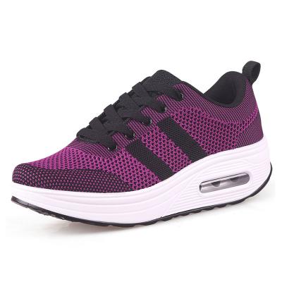 China China latest fashion trend RUIDENG drop shipping knit upper thick PU air cushion casual shoes woman fashion unique casual shoes for women for sale