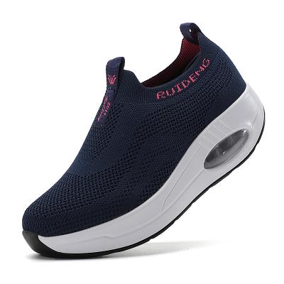 China CUSHIONING RUIDENG Drop Shipping Mesh Upper PU Air Cushion Sports Shoes Platform Thick Sole Women Sports Casual Shoes for sale