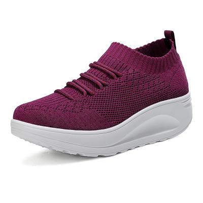 China Fashion Trend RUIDENG Free Shipping Some Countries Zapatos-Casual Breathable Knit Top Thick EVA Sole Dance Shoes Walking Style Shoes for sale