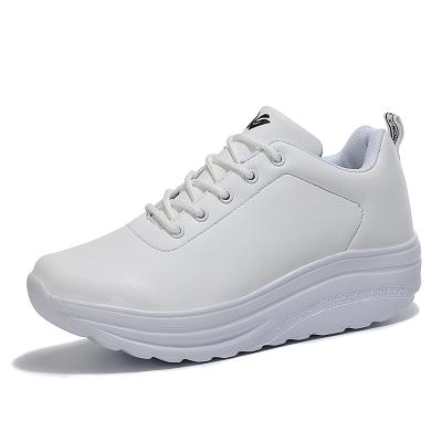 China CUSHIONING Latest RUIDENG Drop Shipping EVA Sole Leather Upper Thick White Casual Shoes Walking Style Shoes For Women Walking Style Shoes for sale