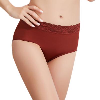 China Panties Antibacterial Mid Waist Women Lace Big Waist Brief Shorts Lace Up Underwear Plus Size Women's Panties for sale