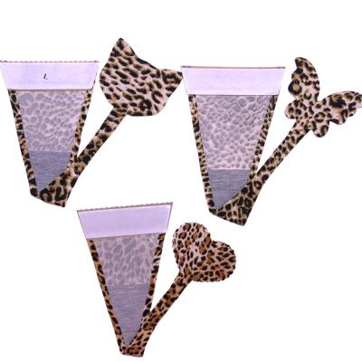 China Factory Price Antibacterial Printing C String Antibacterial Leopard Print C String Reusable Self Adhesive Strapless Panties Women's Lines for sale