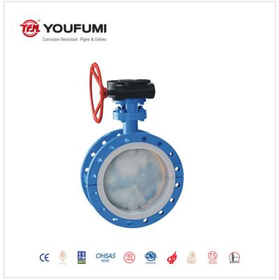 China 6 Inch PTFE Butterfly Valve , Single Flange Butterfly Valve DIN Standard for sale