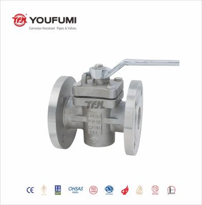 China PN16 Flanged Sleeve Type High Performance PFA Full Lined Plug Valve for sale