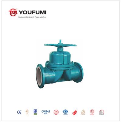 China PTFE Flanged Diaphragm Valve , Industrial Diaphragm Valve For Petrochemical for sale