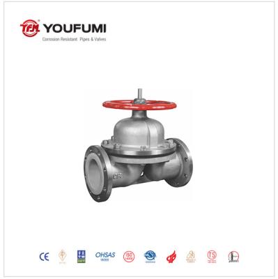 China Stainless Steel PTFE Lined Diaphragm Valve Corrosion Prevention Flanged Style for sale