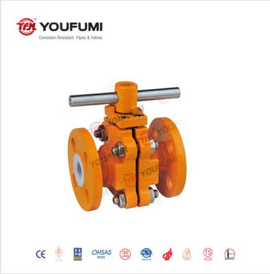 China OEM Flange PFA Lined Ball Valve for sale