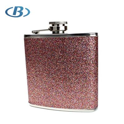 China Gift Glitter And 6Oz Stainless Steel Hip Flask For Women for sale