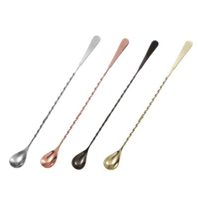 China 30cm Long BarSpoons Sustainable Stainless Steel Mixing Spoons For Bar for sale