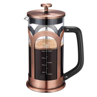 China WITH LID 2021 Stainless Steel 34oz (1000ml) French Press Coffee&Tea Maker, Copper and Heat Resistance for sale