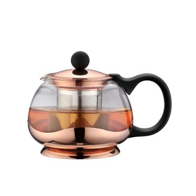 China 2018 Sustainable OEM Dishwasher Safe Borosilicate Glass Hot Teapot With Infuser for sale