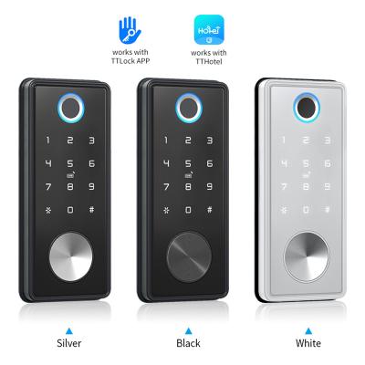 China TTLOCK TTLock APP Mortorised Fingerprint Door Lock APP Numeric Keypad Combination Deadbolt Smart Outdoor Door Lock for sale