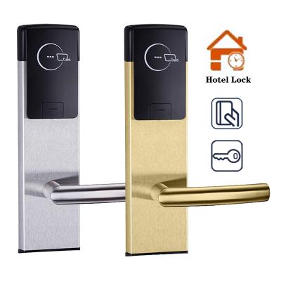 China Home Office Hotel Apartment American Standard Mortise RFID Key Card Hotel Electronic Door Lock With Management Software System for sale