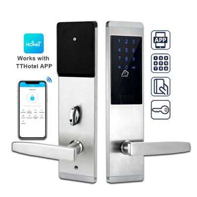 China Office Hotel Apartment Door Lock Digital Code RFID Card TTLock App ANSI Standard Hotel Door Lock Electronic Home Security System for sale